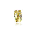 Trendy Stackble 925 Sterling Silver Ring Gold Plating Fashion Jewelry Ring